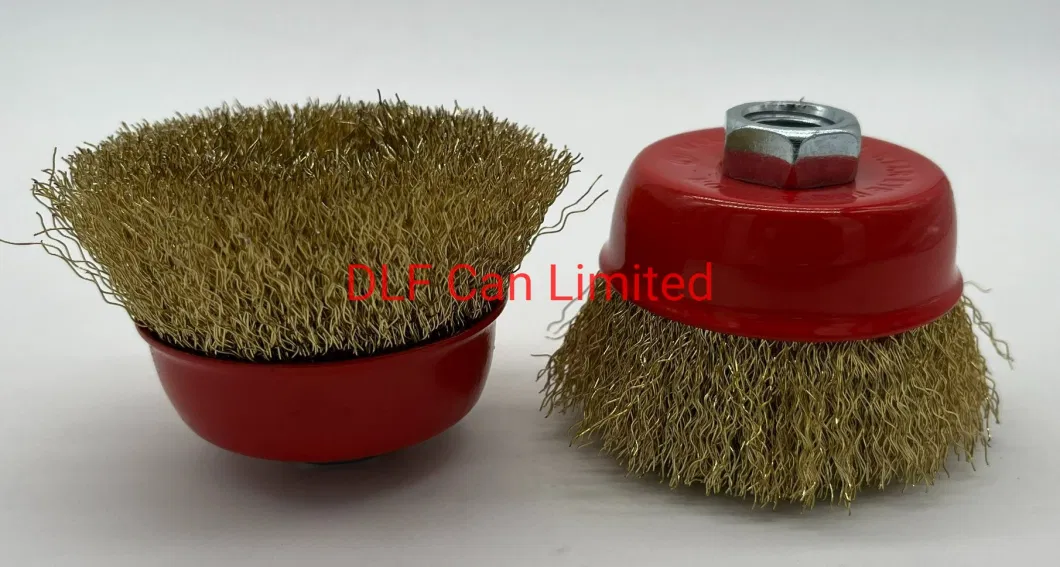 Good Price 3" Carbon Steel Wire Cup Brush (Brass Plated)