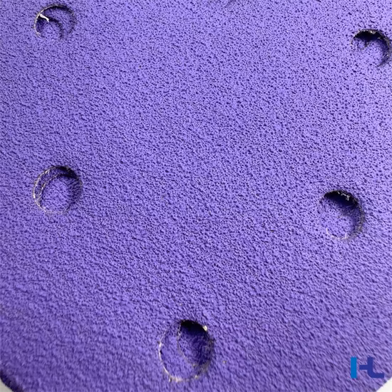 Оптовая продажа 6-дюймовая самоклеящаяся абразивная бумага фиолетового цвета керамическая наждачная бумага абразивный шлифовальный диск 150 мм для сухой стены